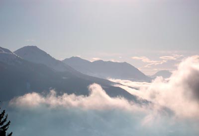 some clouds, some mountains